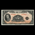 Canada, Banque du Canada, 5 dollars <br /> 1935