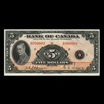 Canada, Banque du Canada, 5 dollars <br /> 1935