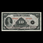 Canada, Banque du Canada, 10 dollars <br /> 1935