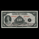 Canada, Banque du Canada, 10 dollars <br /> 1935