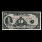 Canada, Banque du Canada, 10 dollars <br /> 1935