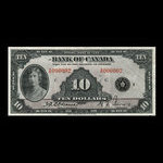 Canada, Banque du Canada, 10 dollars <br /> 1935