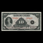 Canada, Banque du Canada, 10 dollars <br /> 1935