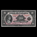 Canada, Banque du Canada, 20 dollars <br /> 1935