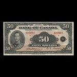 Canada, Banque du Canada, 50 dollars <br /> 1935