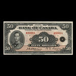 Canada, Banque du Canada, 50 dollars <br /> 1935