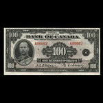 Canada, Banque du Canada, 100 dollars <br /> 1935