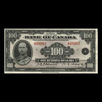 Canada, Banque du Canada, 100 dollars <br /> 1935