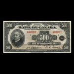Canada, Banque du Canada, 500 dollars <br /> 1935