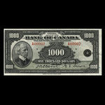 Canada, Banque du Canada, 1,000 dollars <br /> 1935