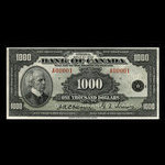 Canada, Banque du Canada, 1,000 dollars <br /> 1935
