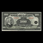 Canada, Banque du Canada, 1,000 dollars <br /> 1935