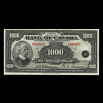 Canada, Banque du Canada, 1,000 dollars <br /> 1935