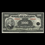 Canada, Banque du Canada, 1,000 dollars <br /> 1935