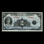 Canada, Banque du Canada, 2 dollars <br /> 1935