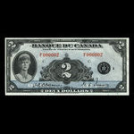 Canada, Banque du Canada, 2 dollars <br /> 1935
