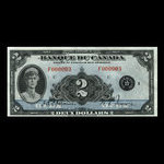 Canada, Banque du Canada, 2 dollars <br /> 1935