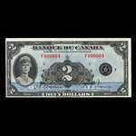 Canada, Banque du Canada, 2 dollars <br /> 1935