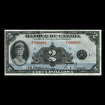 Canada, Banque du Canada, 2 dollars <br /> 1935