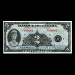 Canada, Banque du Canada, 2 dollars <br /> 1935