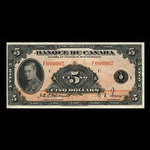 Canada, Banque du Canada, 5 dollars <br /> 1935