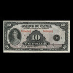 Canada, Banque du Canada, 10 dollars <br /> 1935