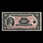 Canada, Banque du Canada, 20 dollars <br /> 1935