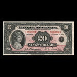 Canada, Banque du Canada, 20 dollars <br /> 1935