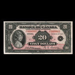 Canada, Banque du Canada, 20 dollars <br /> 1935