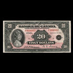 Canada, Banque du Canada, 20 dollars <br /> 1935