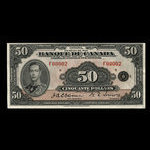 Canada, Banque du Canada, 50 dollars <br /> 1935