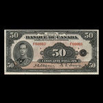 Canada, Banque du Canada, 50 dollars <br /> 1935
