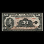 Canada, Banque du Canada, 50 dollars <br /> 1935