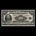 Canada, Banque du Canada, 100 dollars <br /> 1935