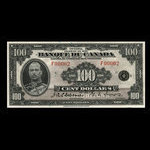 Canada, Banque du Canada, 100 dollars <br /> 1935