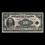 Canada, Banque du Canada, 100 dollars <br /> 1935