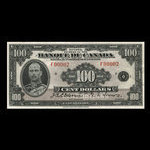 Canada, Banque du Canada, 100 dollars <br /> 1935