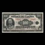 Canada, Banque du Canada, 100 dollars <br /> 1935
