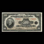 Canada, Banque du Canada, 500 dollars <br /> 1935
