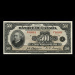 Canada, Banque du Canada, 500 dollars <br /> 1935