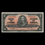 Canada, Banque du Canada, 2 dollars <br /> 2 janvier 1937