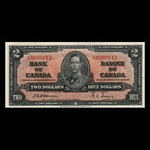Canada, Banque du Canada, 2 dollars <br /> 2 janvier 1937