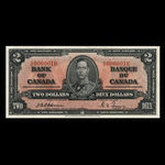 Canada, Banque du Canada, 2 dollars <br /> 2 janvier 1937