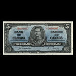 Canada, Banque du Canada, 5 dollars <br /> 2 janvier 1937