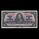 Canada, Banque du Canada, 10 dollars <br /> 2 janvier 1937
