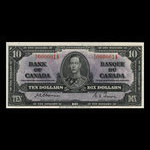 Canada, Banque du Canada, 10 dollars <br /> 2 janvier 1937