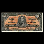 Canada, Banque du Canada, 50 dollars <br /> 2 janvier 1937