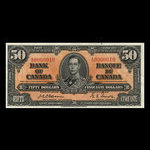 Canada, Banque du Canada, 50 dollars <br /> 2 janvier 1937