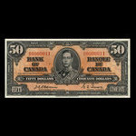 Canada, Banque du Canada, 50 dollars <br /> 2 janvier 1937