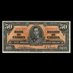 Canada, Banque du Canada, 50 dollars <br /> 2 janvier 1937